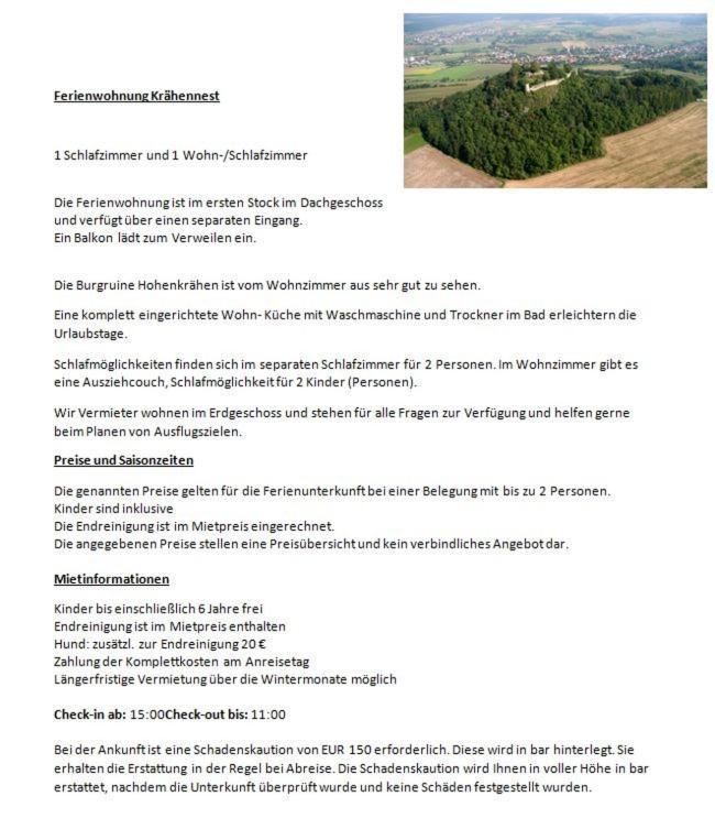 Ferienwohnung Kraehennest In Den Hegaubergen - Naehe Bodensee Muhlhausen-Ehingen Luaran gambar